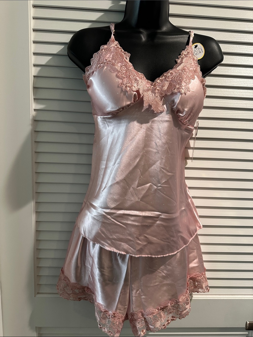 NWT RACHEL Rachel Roy Baby Doll Pink Two Piece Lingerie with Lace Top/Bottom.